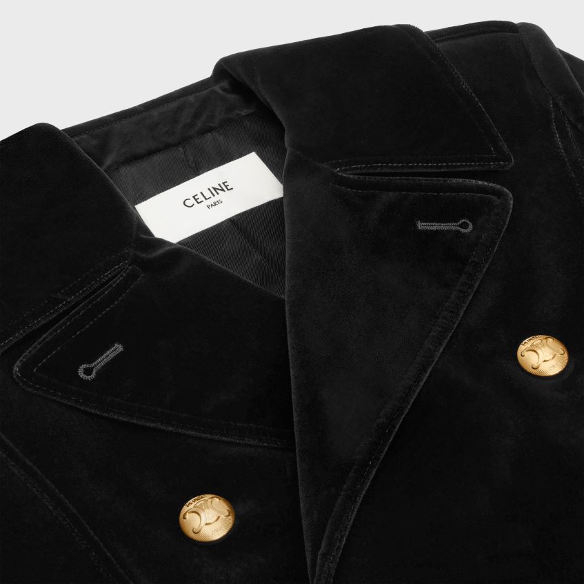 îmbrăcăminte ro CELINE femei palton militar din catifea de bumbac 8R6R60685