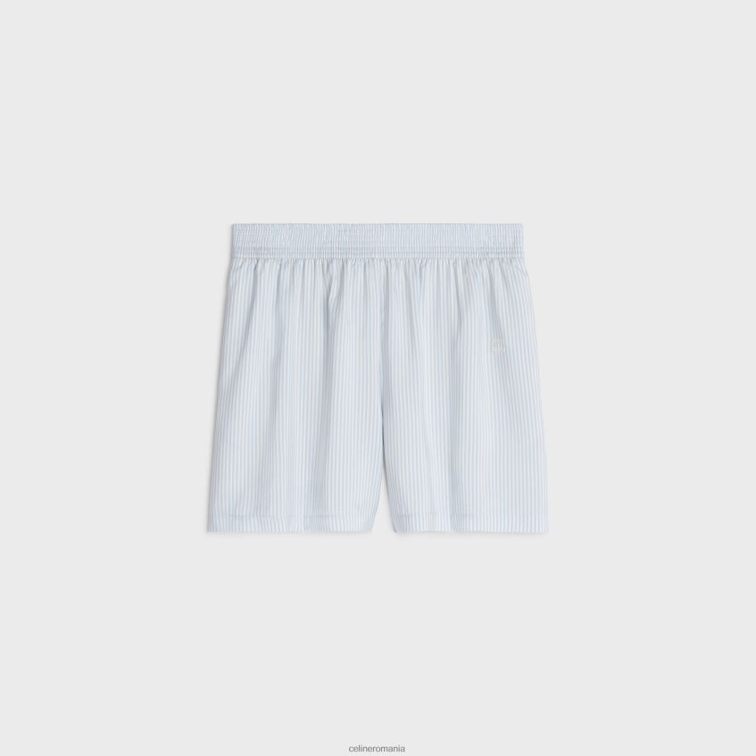 îmbrăcăminte ro CELINE femei pantaloni scurți de pijama din mătase cu dungi 8R6R60887