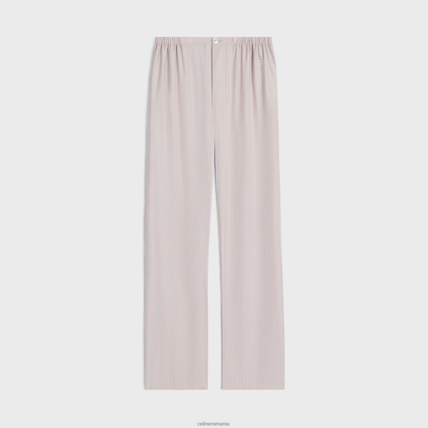 îmbrăcăminte ro CELINE femei pantaloni de pijama din mătase cu dungi 8R6R60682