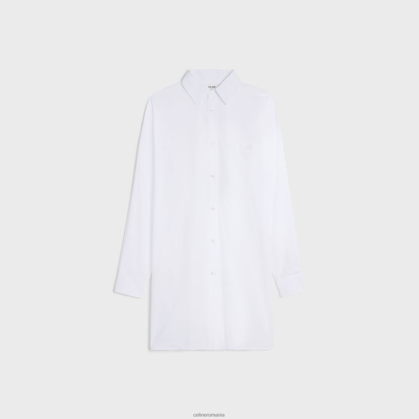 îmbrăcăminte ro CELINE femei rochie camasa pictor din batista de bumbac 8R6R60798