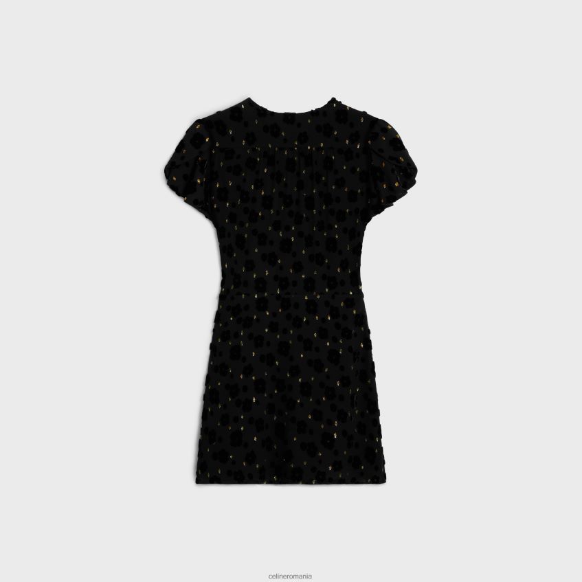 îmbrăcăminte ro CELINE femei rochie mini babydoll din catifea fil coupe 8R6R60654