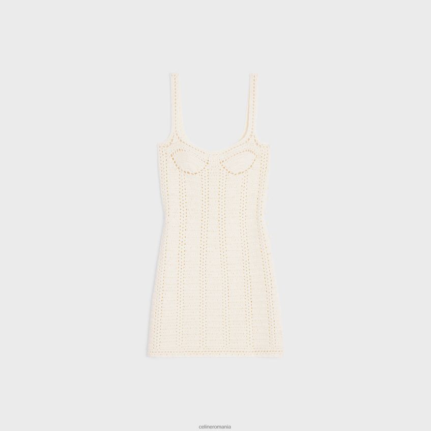 îmbrăcăminte ro CELINE femei rochie mini bustier din bumbac croșetat 8R6R60791
