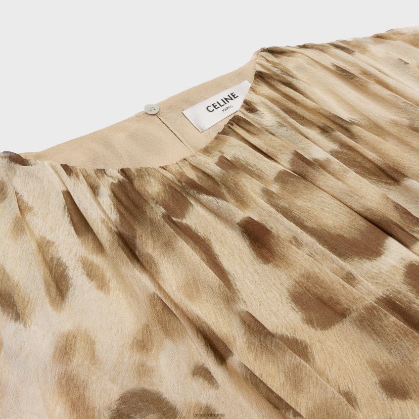 îmbrăcăminte ro CELINE femei rochie mini drapată din muselină de mătase 8R6R60795