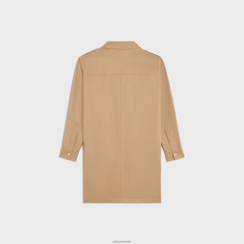 îmbrăcăminte ro CELINE femei rochie mini saharienne din in bumbac 8R6R60797