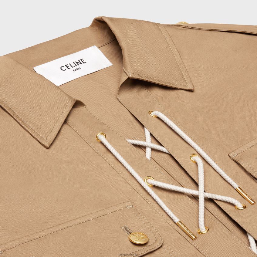 îmbrăcăminte ro CELINE femei rochie mini saharienne din in bumbac 8R6R60797