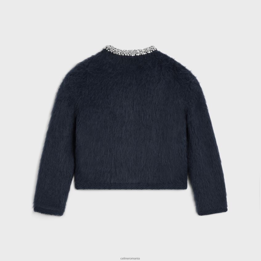 îmbrăcăminte ro CELINE femei cardigan brodat din mohair periat 8R6R60617