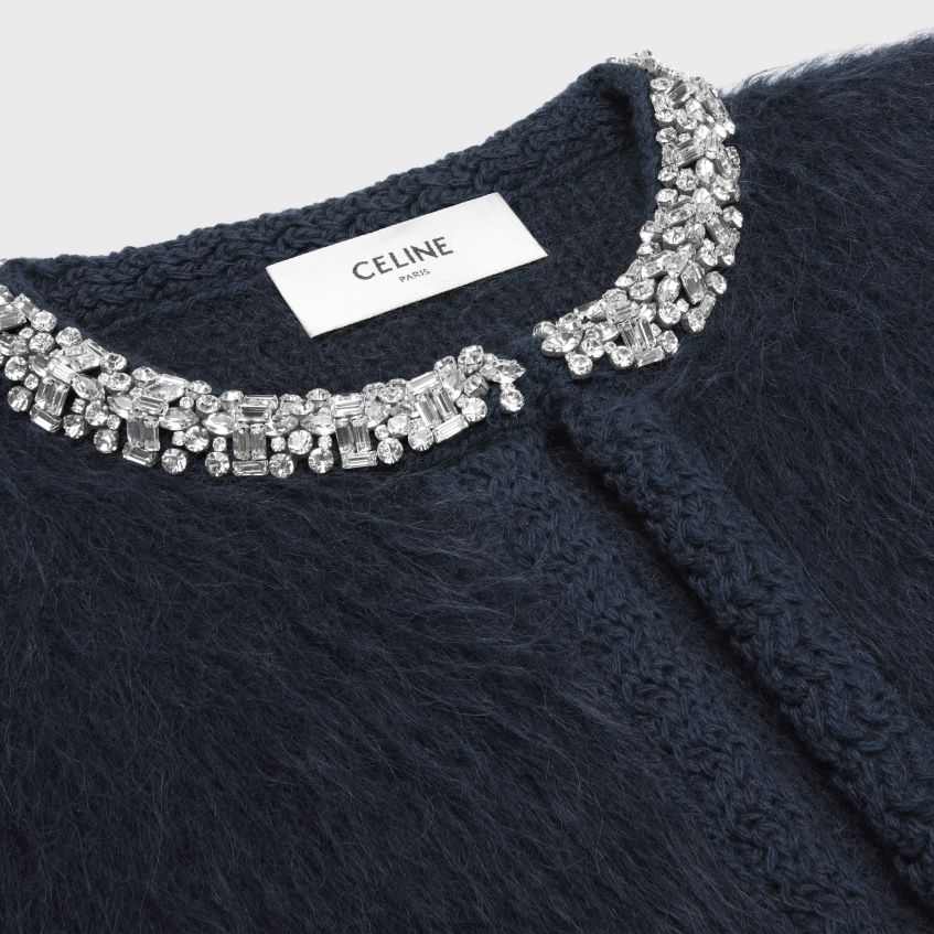 îmbrăcăminte ro CELINE femei cardigan brodat din mohair periat 8R6R60617