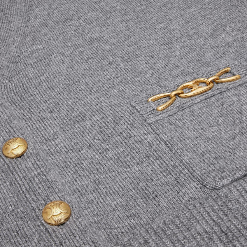 îmbrăcăminte ro CELINE femei cardigan cu gourmettes din cașmir patrimoniu 8R6R60614