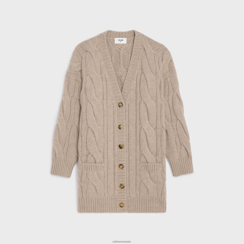 îmbrăcăminte ro CELINE femei cardigan lung din lână, cașmir și mătase 8R6R60760