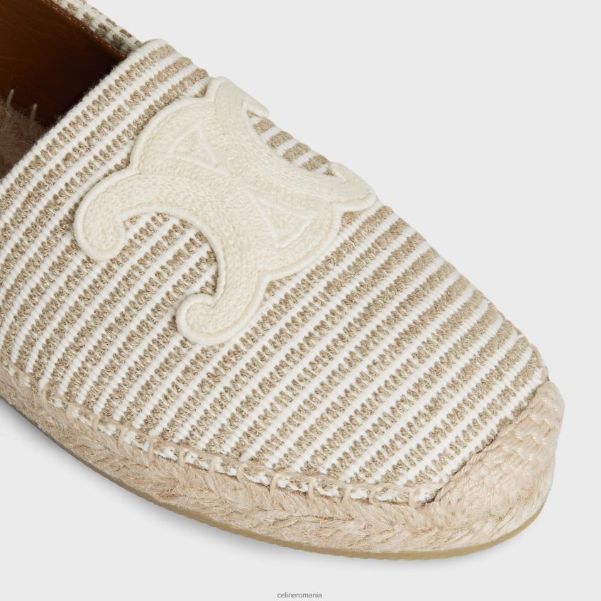 încălţăminte ro CELINE femei espadrile din pânză cu dungi și patch brodat 8R6R60974