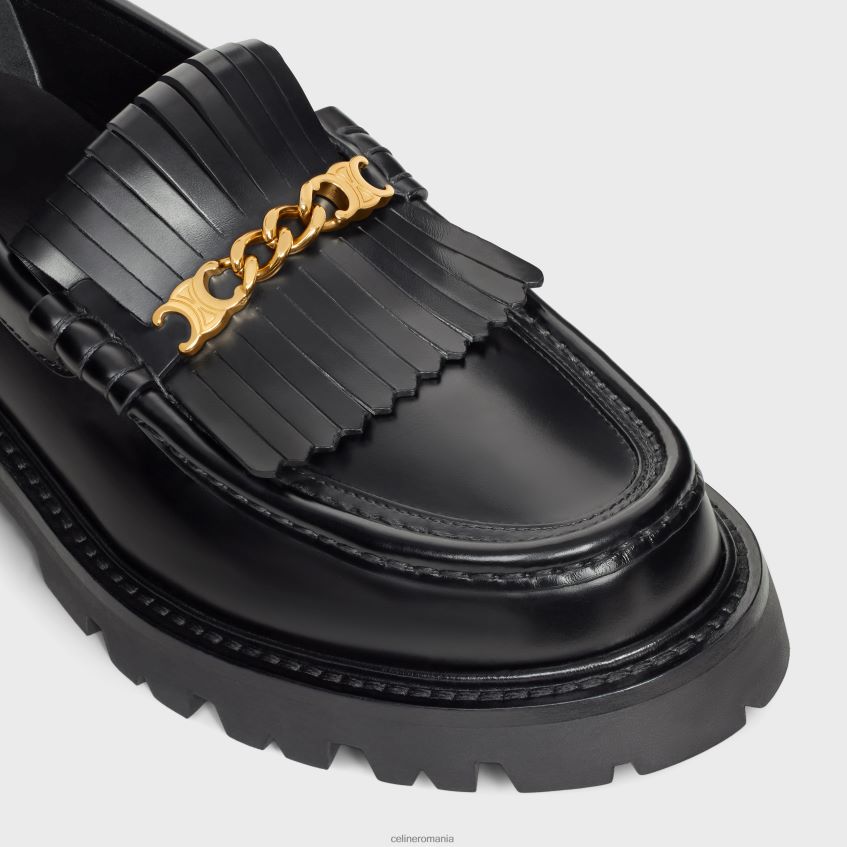 încălţăminte ro CELINE femei mocasnic margaret cu franjuri și lanț triomphe din piele de taur lustruită 8R6R60964