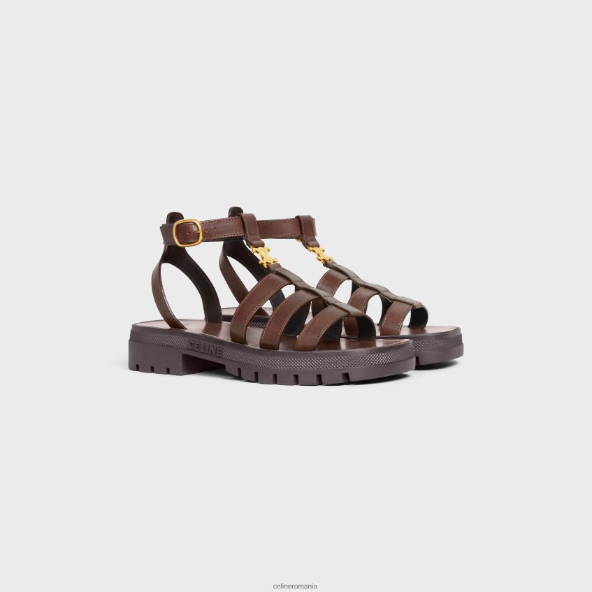 încălţăminte ro CELINE femei Sandale gladiator clea triomphe din piele de vițel bronzat vegetal 8R6R60987