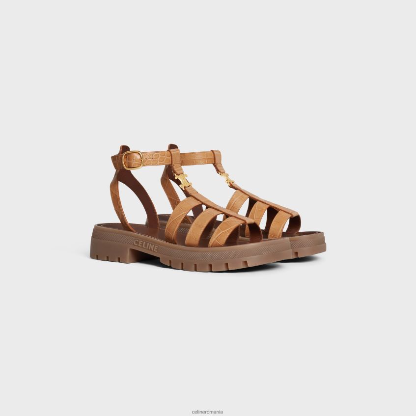 încălţăminte ro CELINE femei Sandale gladiator clea triomphe din piele de vițel imprimată crocodil 8R6R60988